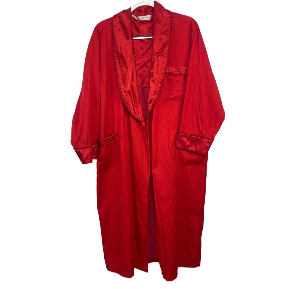 Vintage 90s Victorias Secret Vintage Red Long Sleeve Monogram Robe